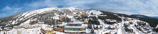 Big White Ski Resort Aerial Panorama, BC, Canada
