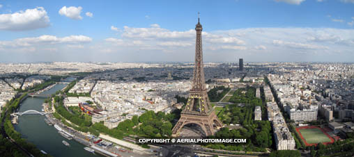 Eiffel Tower Aerial Panorama, Paris, France